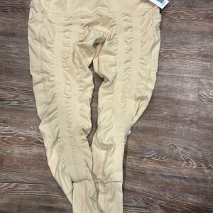Sweetflexx Resistance Leggings Compression With Pockets Size 14 Beige